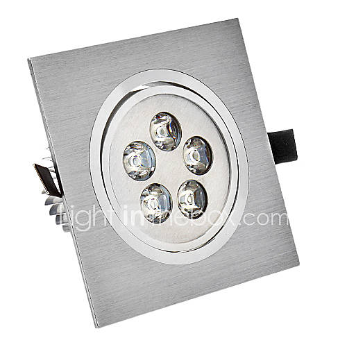 5W 5xHigh Power 475LM 6000 6200K Cool White Light LED Recessed Down Light   Silver Cover (85 265V)