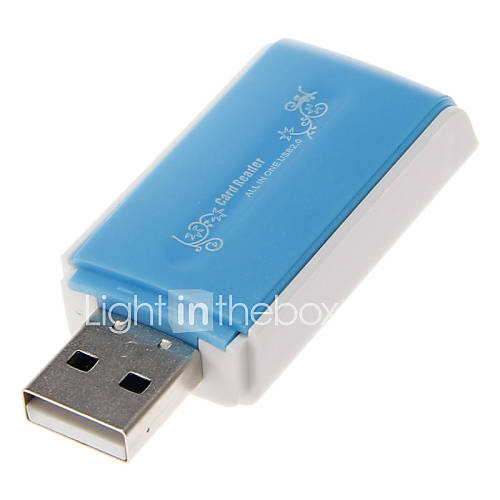 4 in 1 USB 2.0 Multi Card Reader (Blue)