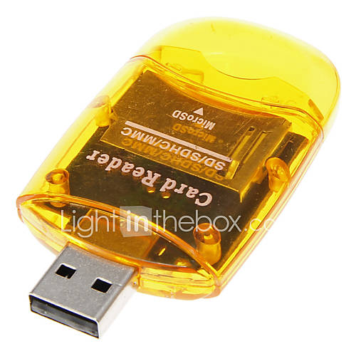 Mini USB 2.0 Memory Card Reader (Orange)