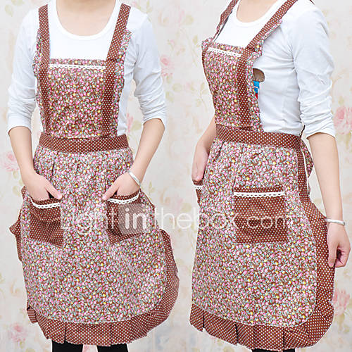 Flower Pattern Apron, Poly and Cotton W70cm x L97cm