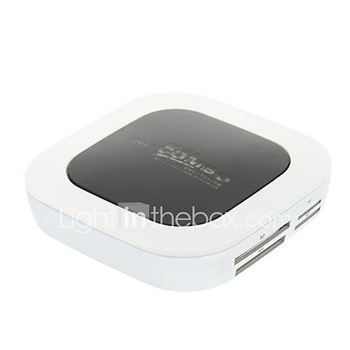 All in one USB 2.0 Memory Card Reader/Combo Adapter(Black and White)