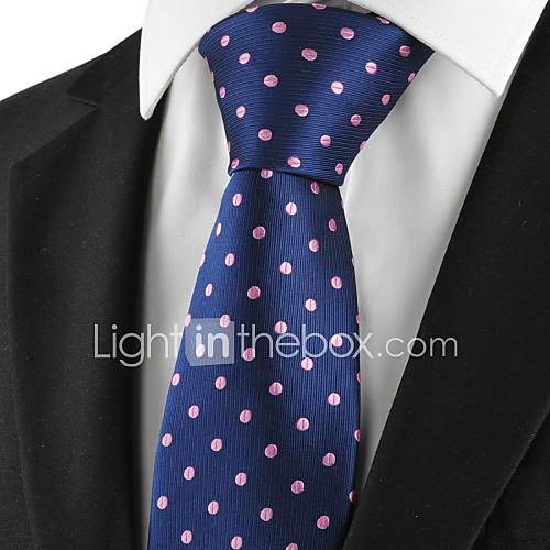 New Polka Dot Navy Purple Classic Men Tie Formal Suit Necktie for Holiday Gift
