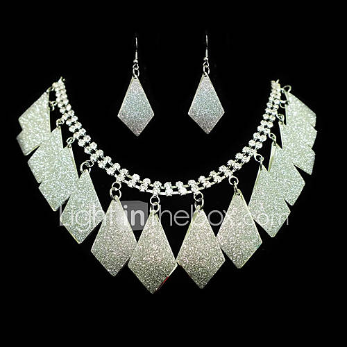 Memorable Alloy Silver With Transparent Rhinestone Womens Jewelry Set (Including Necklace,Earrings)