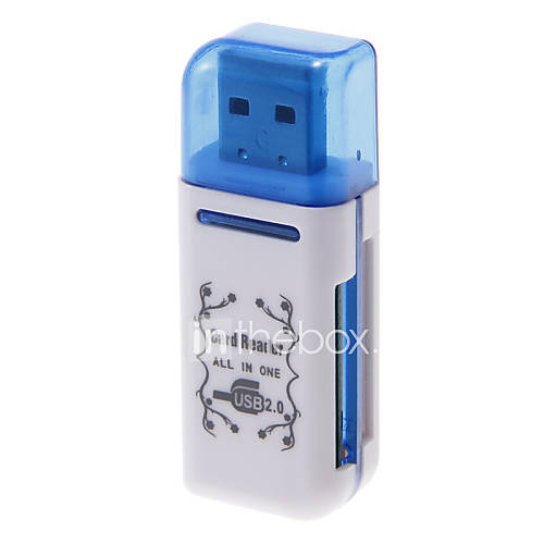 4 in 1 USB 2.0 Multi Card Reader (Red/Blue)