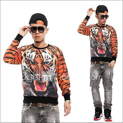 Mens 3D Tiger Sweatshirt