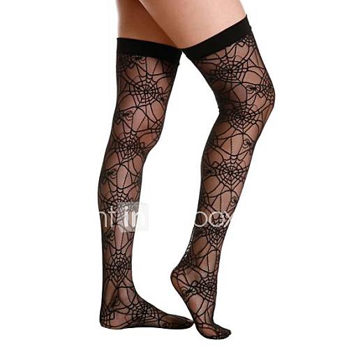 Sexy Classical Style Black Spider Web Thigh High Stocking