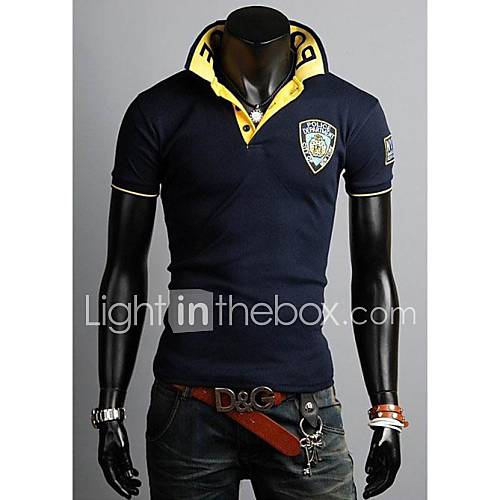 Mens Short Sleeve Fashion Casual Polo T Shirt Blue/White/Beigegray