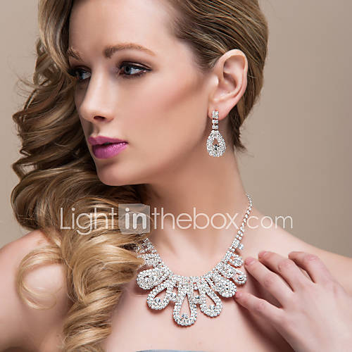 Marvelous Alloy With Rhinestones Wedding Jewelry Set,Including Necklace And Earrings