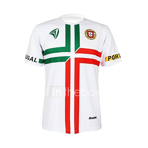KOOPLUS   Portuguese National Team PolyesterLycra Short Sleeve White Cycling T Shirt