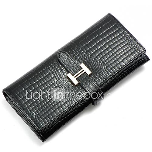 Women New Fashion 100% Genuine Leather Long Wallet