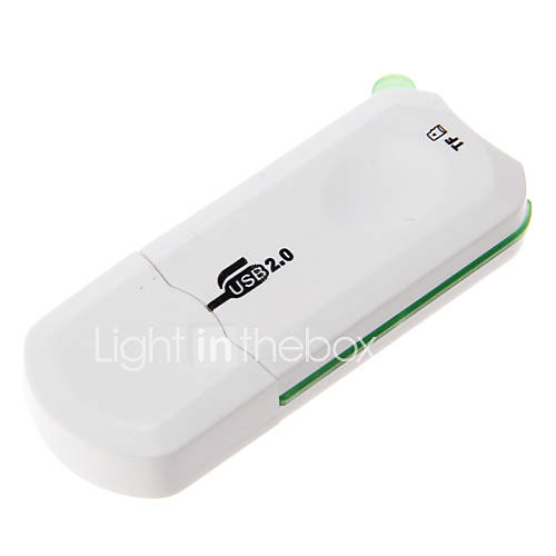 Mini USB 2.0 Memory Card Reader (WhiteGreen)