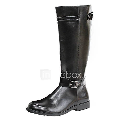 Faux Leather Mens Cowboy Boots with Zipper