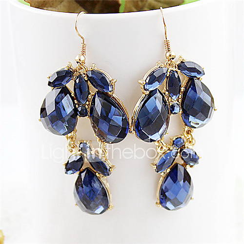 Kayshine Womens Alloy Gemstone Studded Teardrop Earrings