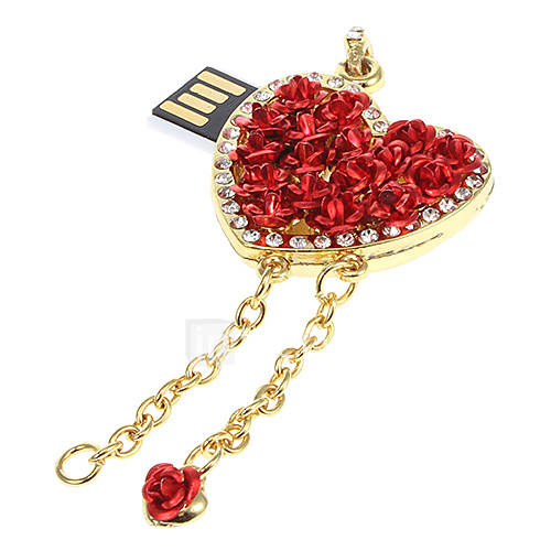 8G Metal Heart Feature USB Flash Drive