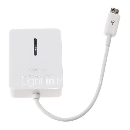 OTG Mobile Memory Card Reader for Smart Mobile Phone (White)