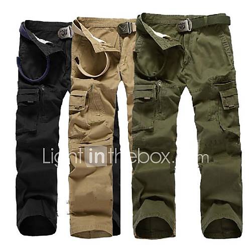 Mens Fashion Multiple Pockets Plus Size Cargo Pants