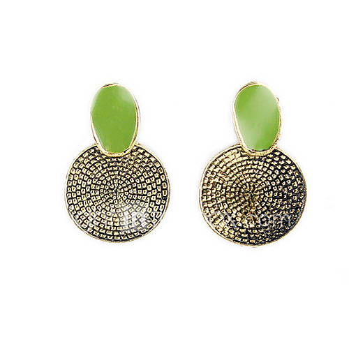 Kayshine Womens Green Alloy Enamel Bohemian Style Earrings