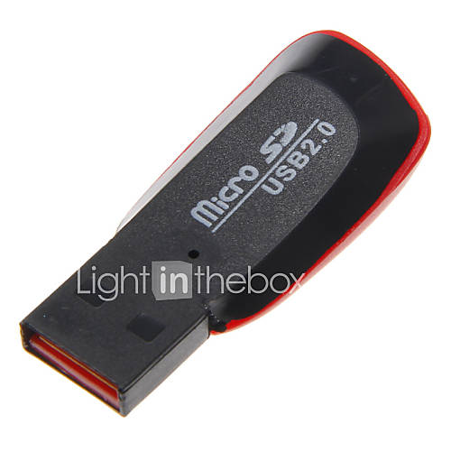 Mini USB 2.0 Memory Card Reader (BlackRed)