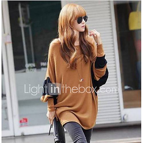 Womens Joint Color Batwing Blouse