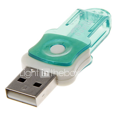 Mini USB 2.0 Memory Card Reader (Green)