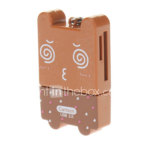 4 in one Cute Cartoon USB 2.0 Memory Card Reader(Chocolate)