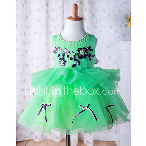 Girls Round Collar with Beads Dress