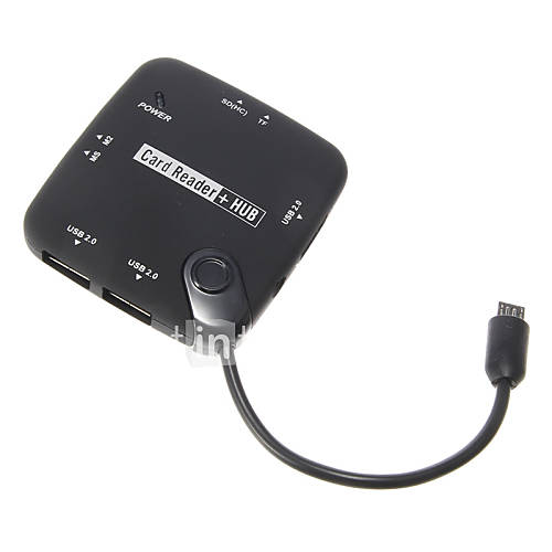 OTG USB Hub and Menory Card Reader (Black)