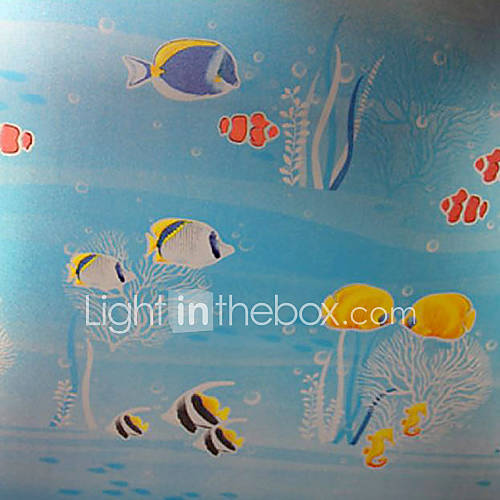 Colorful Sea World Swimming Fish Window Film