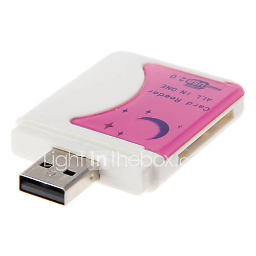 4 in 1 USB 2.0 Multi Card Reader (WhitePink)