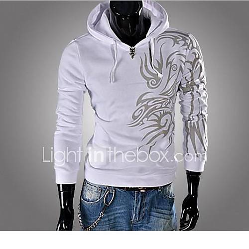 Mens Fashion Print With A Hood Hoodies Coat