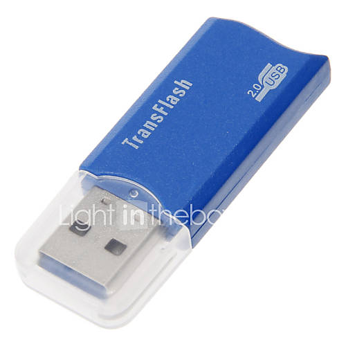 Mini USB 2.0 Memory Card Reader (Blue)