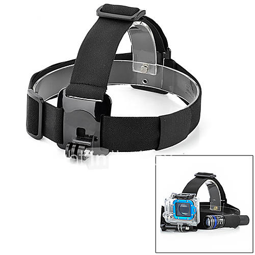 Black Camera Fixed Headband for GoPro Hero with Flashlight Holder