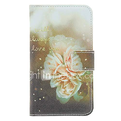 Love Flower Painting Pattern Faux Leather with Plastic Hard Back Cover Pouches for Samsung Galaxy S3 I9300