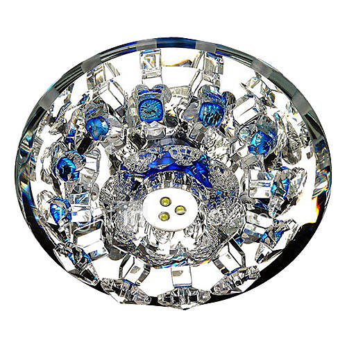 led crystal flush mount, 1 light, modern metal crystal electroplated