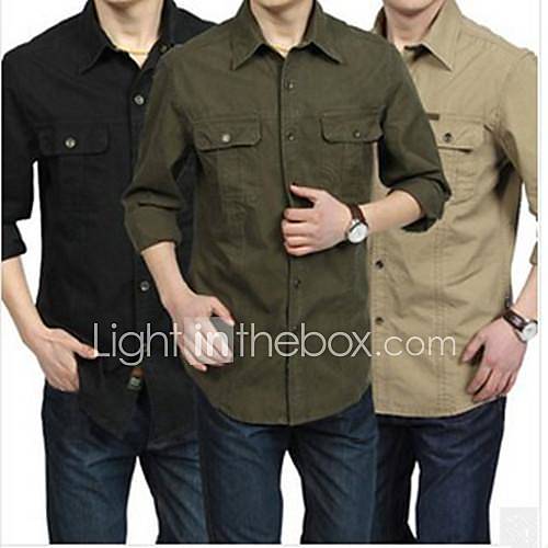 Mens Long Sleeve Casual Cotton Shirts