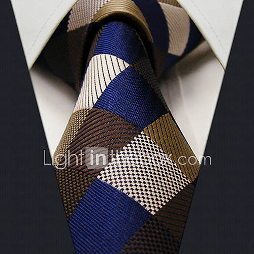 Mens Business Multi Color Check Pattern Necktie