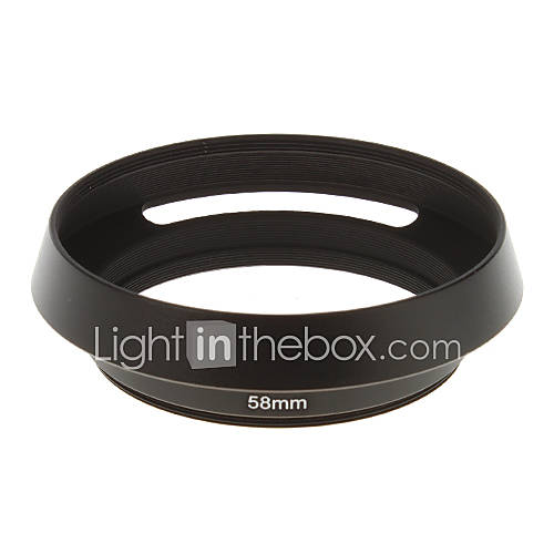 58mm Hollow out Lens Hood for Camera (Black)