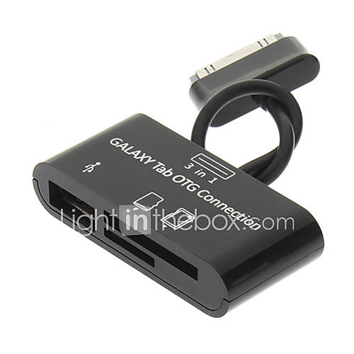 3 in one USB 2.0 Memory Card Reader/OTG Connection Kit for Galaxy Tab (Black)