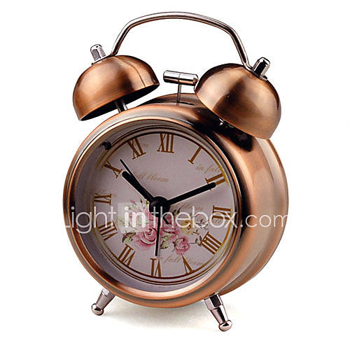 5H Retro Mute Night Lamp Metal Alarm Clock
