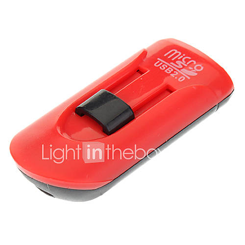 USB 2.0 Micro SD Memory Card Reader (Black/Red)