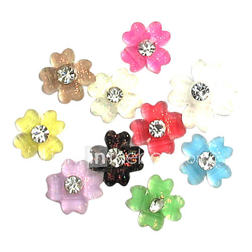 50PCS Mixed Color Crystal Plum flower UV Nail Art Decal Decorations