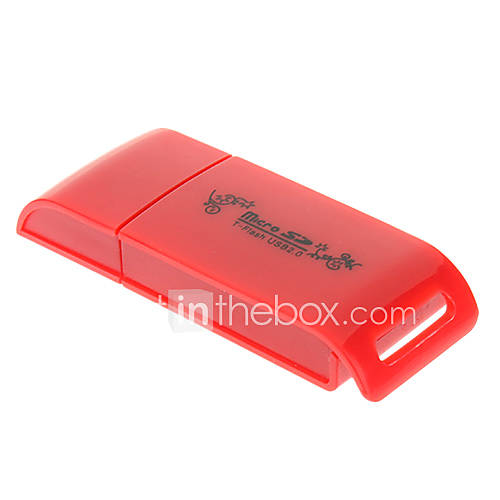 USB 2.0 Micro SD Memory Card Reader (Red/White)