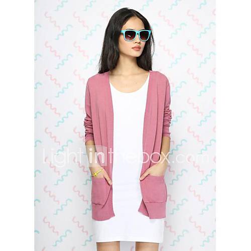 Womens Fashion Candy Color Long Cardigan