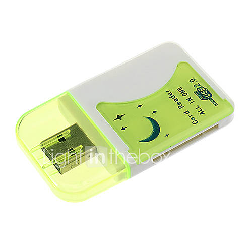 Mini USB 2.0 Memory Card Reader (Blue/Green)