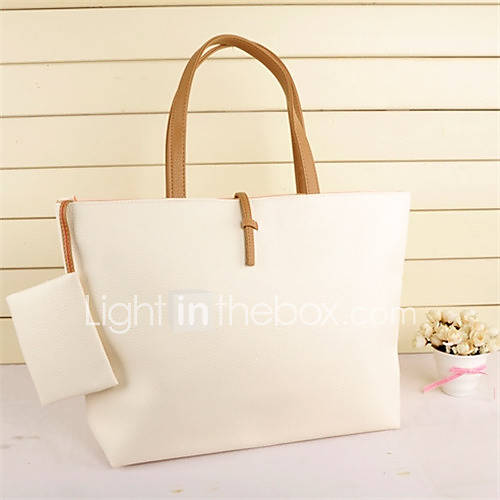 N PAI Womens European Style Simple Tote Bag Set(White)40