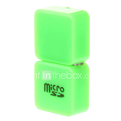 USB 2.0 Micro SD Memory Card Reader (Pink/Green)