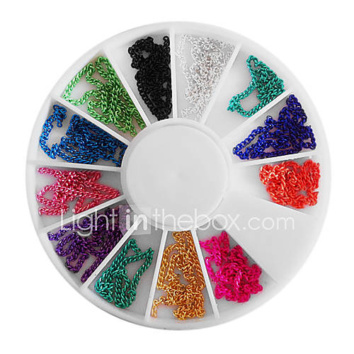 Mixed color Bead Chain Wheel Nail Art Decorations