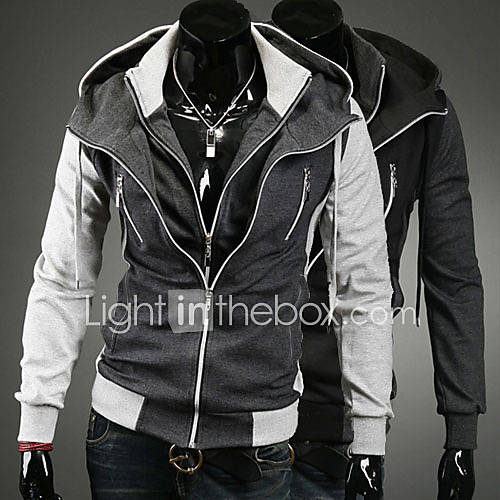 Mens Fashion Casual Long sleeve Mixed Colors Hoody Jacket