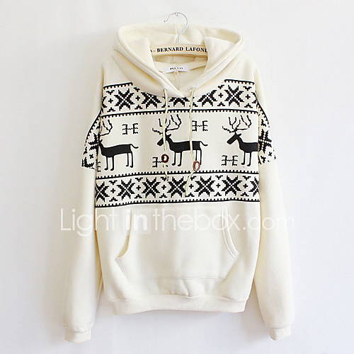 Womens Hoody Fawn Casual Long Sleeve Sweater