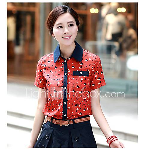 Womens Spring Loose Fit Floral Shirt